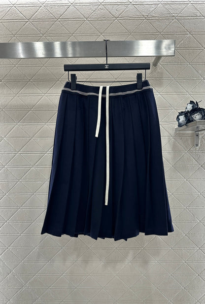 Mid-length Wool Pleated Skirt