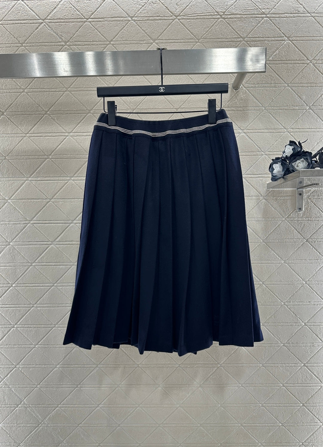 Mid-length Wool Pleated Skirt