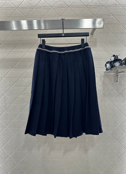 Mid-length Wool Pleated Skirt