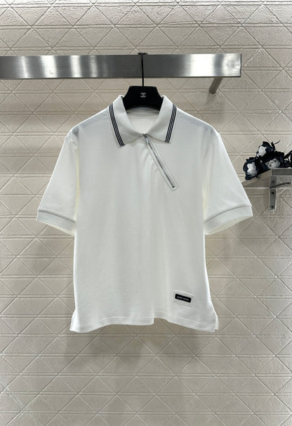 Side-cut Zipper T-shirt