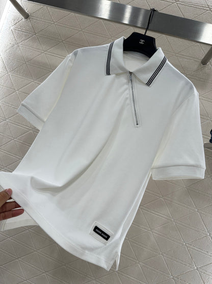 Side-cut Zipper T-shirt