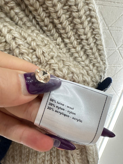 Color-blocked Collared Cardigan