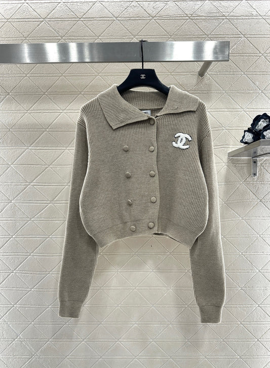 Double-breasted Lapel Cardigan