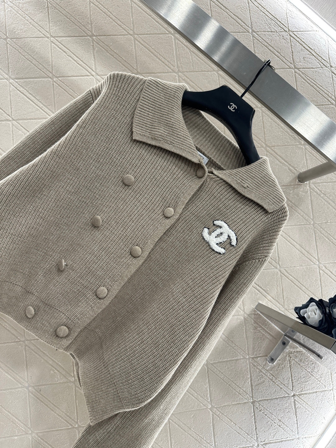 Double-breasted Lapel Cardigan