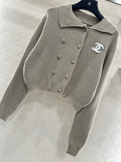 Double-breasted Lapel Cardigan