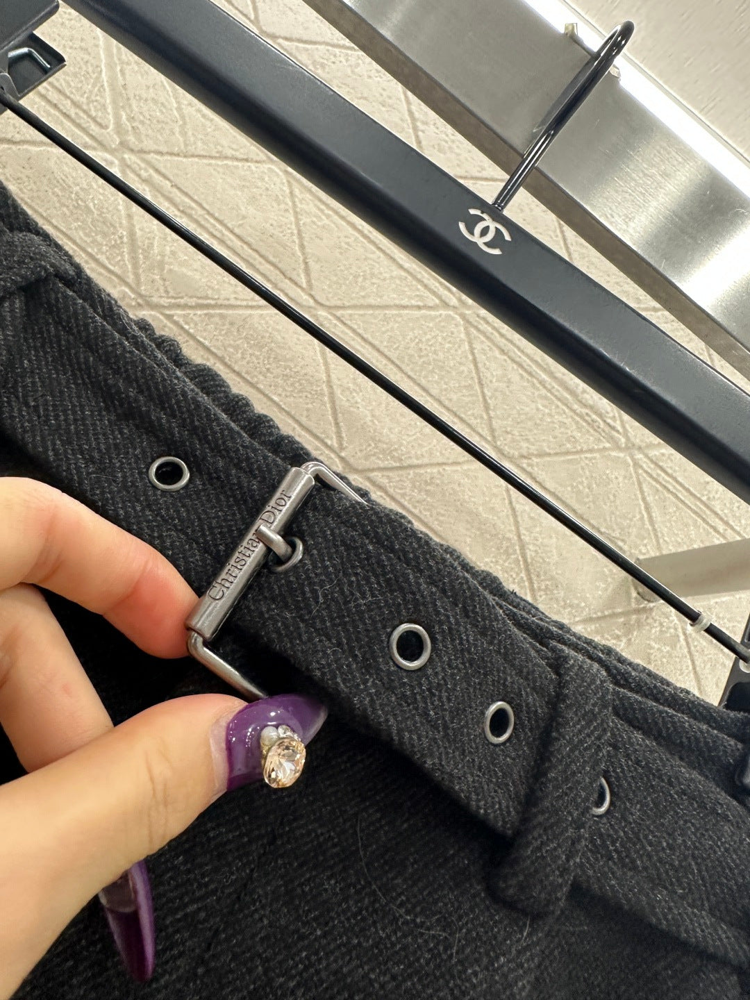 Woolen Belt Wide-Leg Trousers