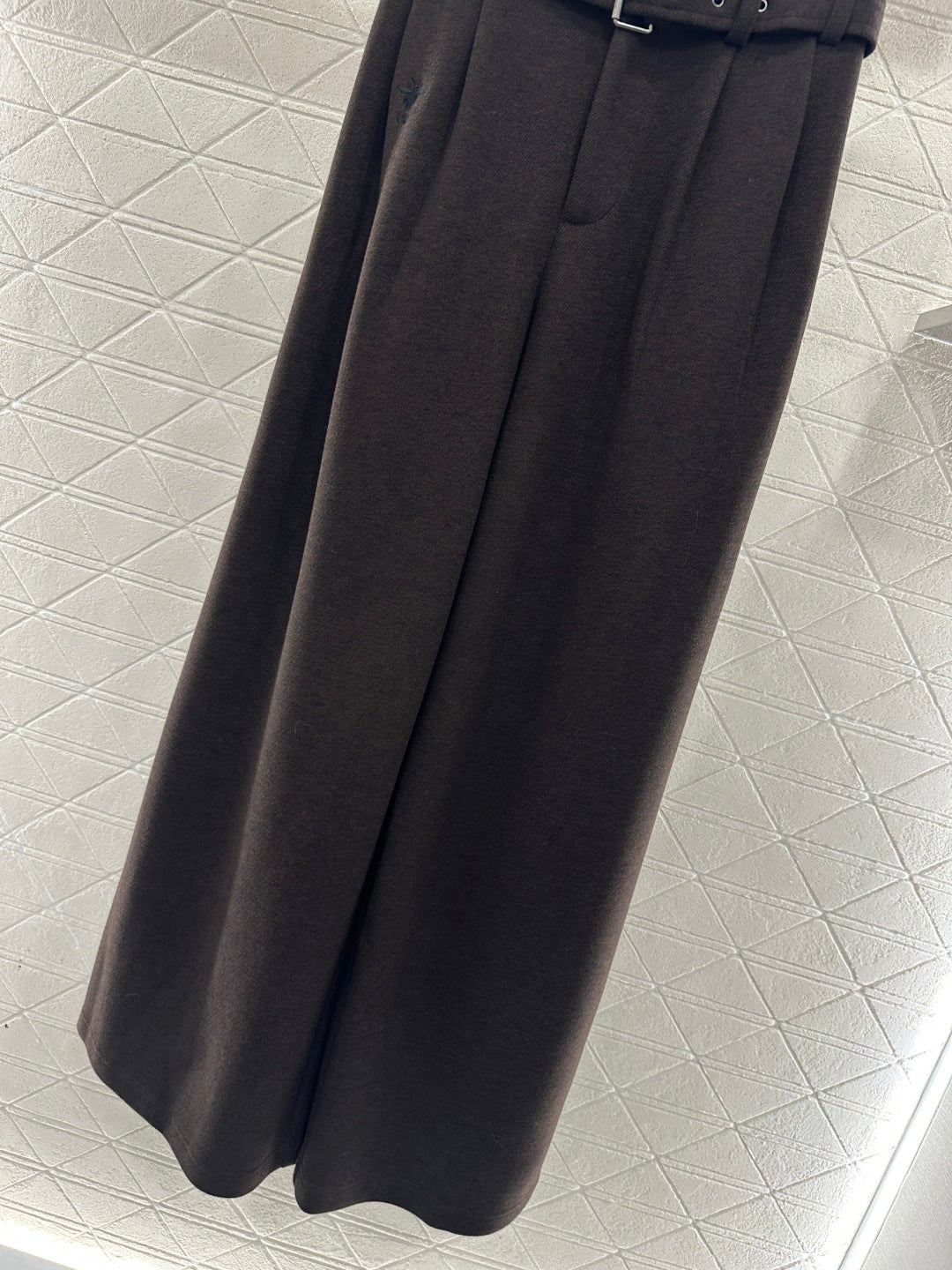 Woolen Belt Wide-Leg Trousers