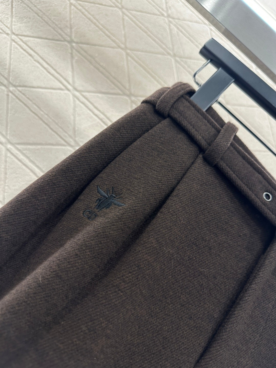 Woolen Belt Wide-Leg Trousers