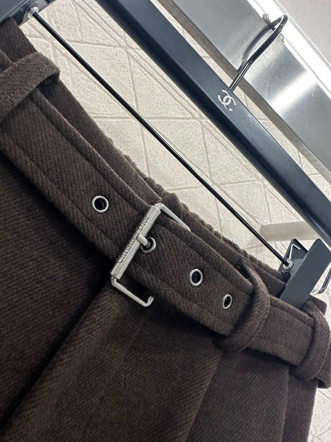 Woolen Belt Wide-Leg Trousers