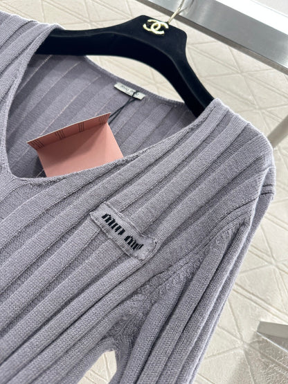 V-Neck Slim Fit Knit Sweater