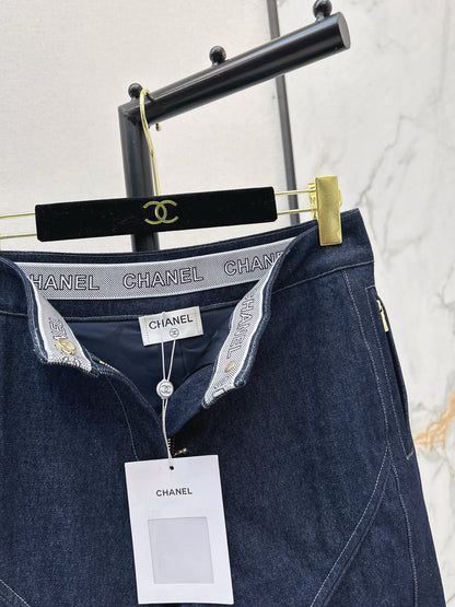 Denim cotton pants