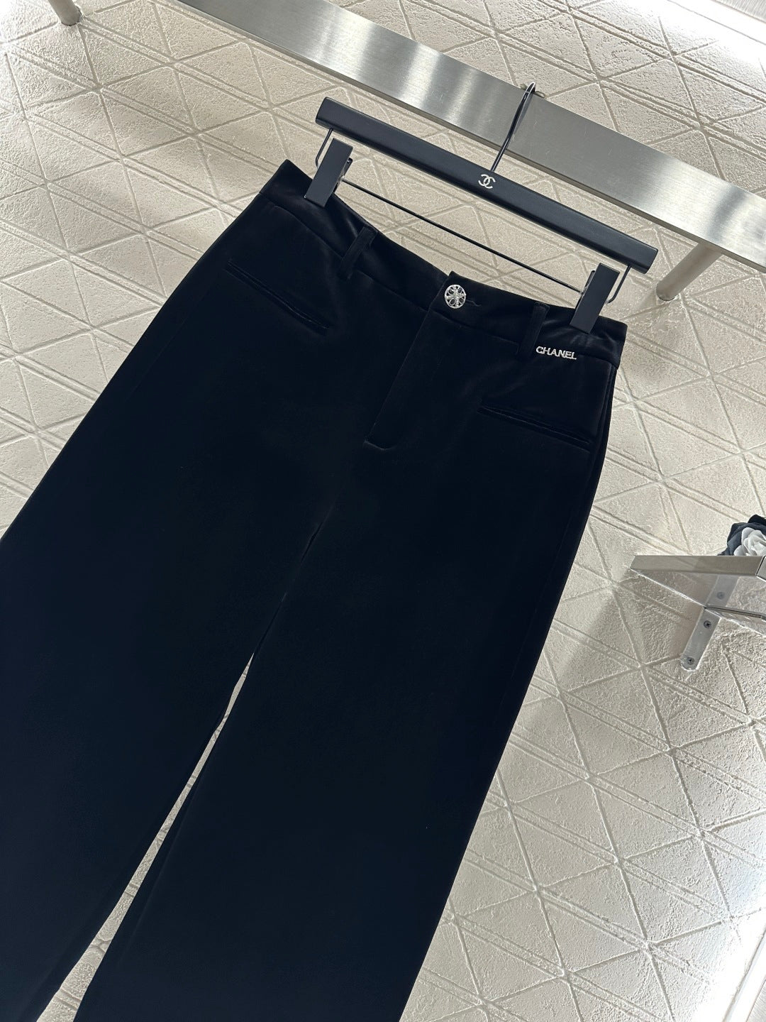 Velvet Wide-Leg Trousers