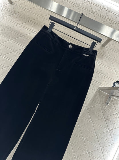 Velvet Wide-Leg Trousers