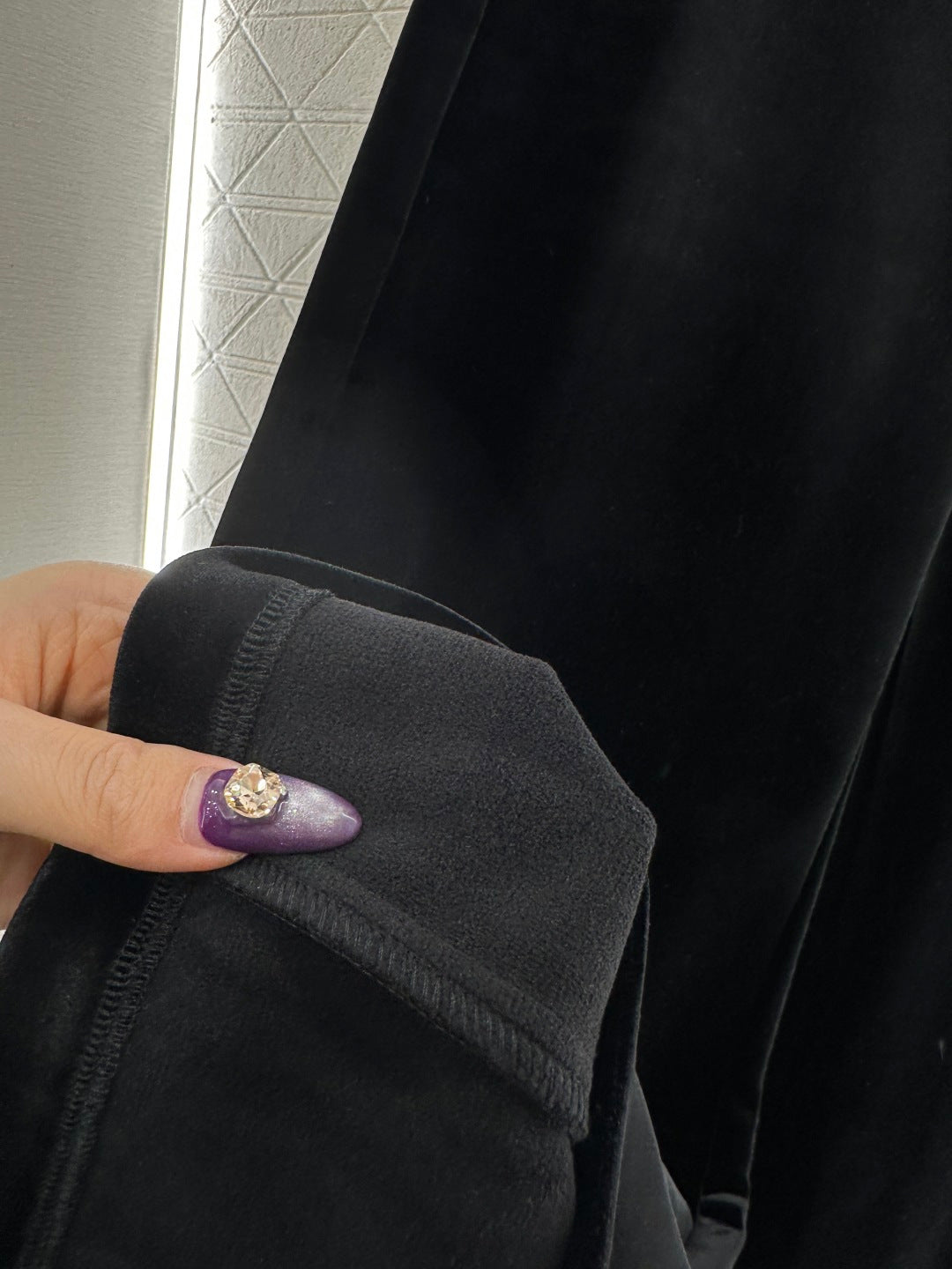 Velvet Wide-Leg Trousers