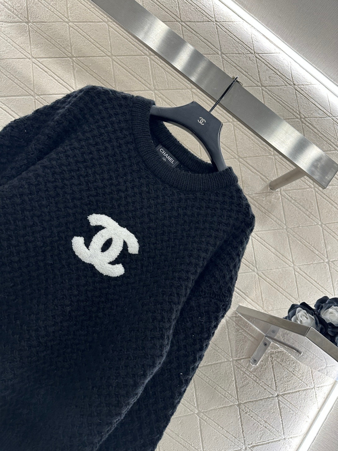 Embroidered Logo Knit Sweater