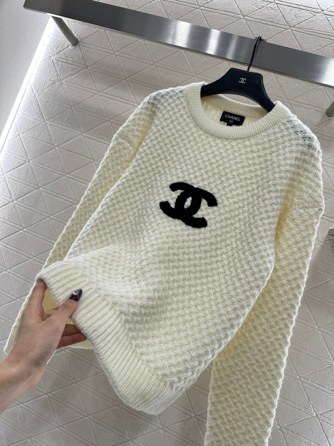 Embroidered Logo Knit Sweater