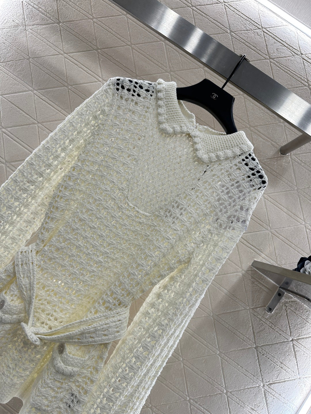 Collared Waist-Defining Sweater Cover-Up