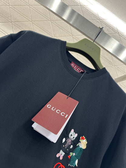Embroidered Cartoon Logo T-shirt