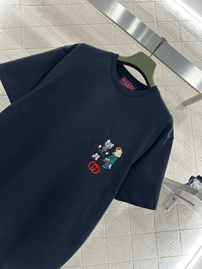 Embroidered Cartoon Logo T-shirt