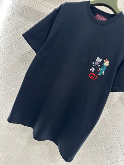 Embroidered Cartoon Logo T-shirt