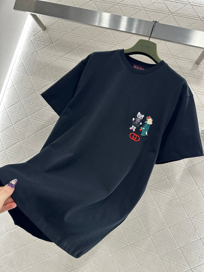 Embroidered Cartoon Logo T-shirt