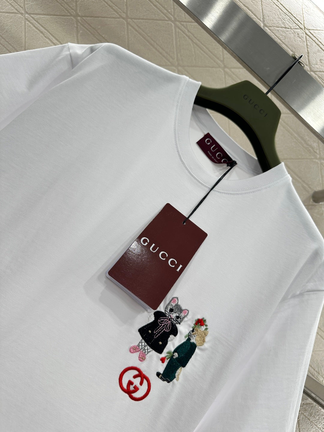 Embroidered Cartoon Logo T-shirt