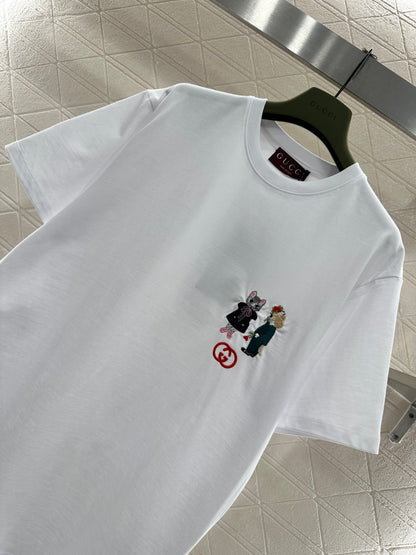 Embroidered Cartoon Logo T-shirt
