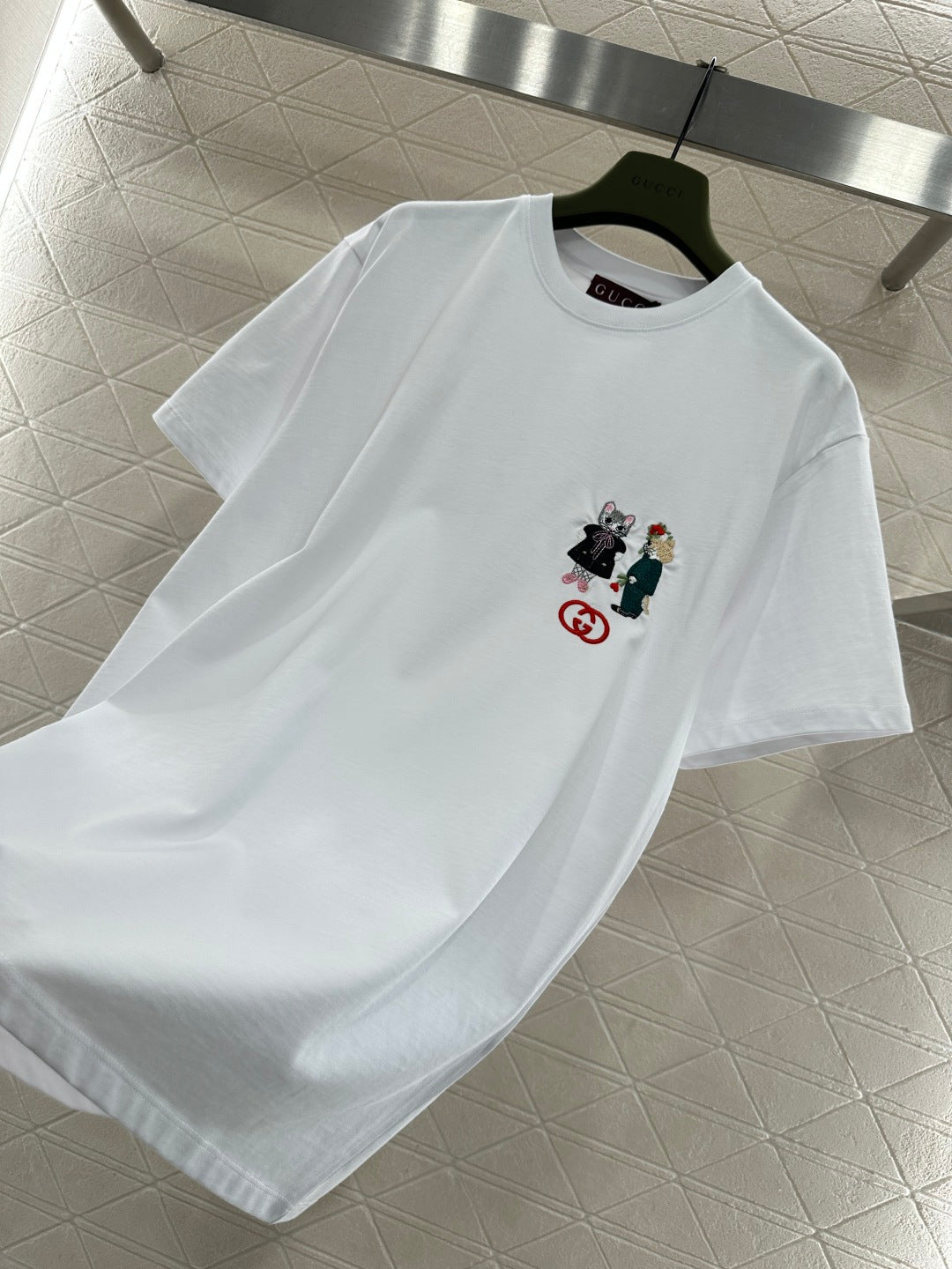Embroidered Cartoon Logo T-shirt
