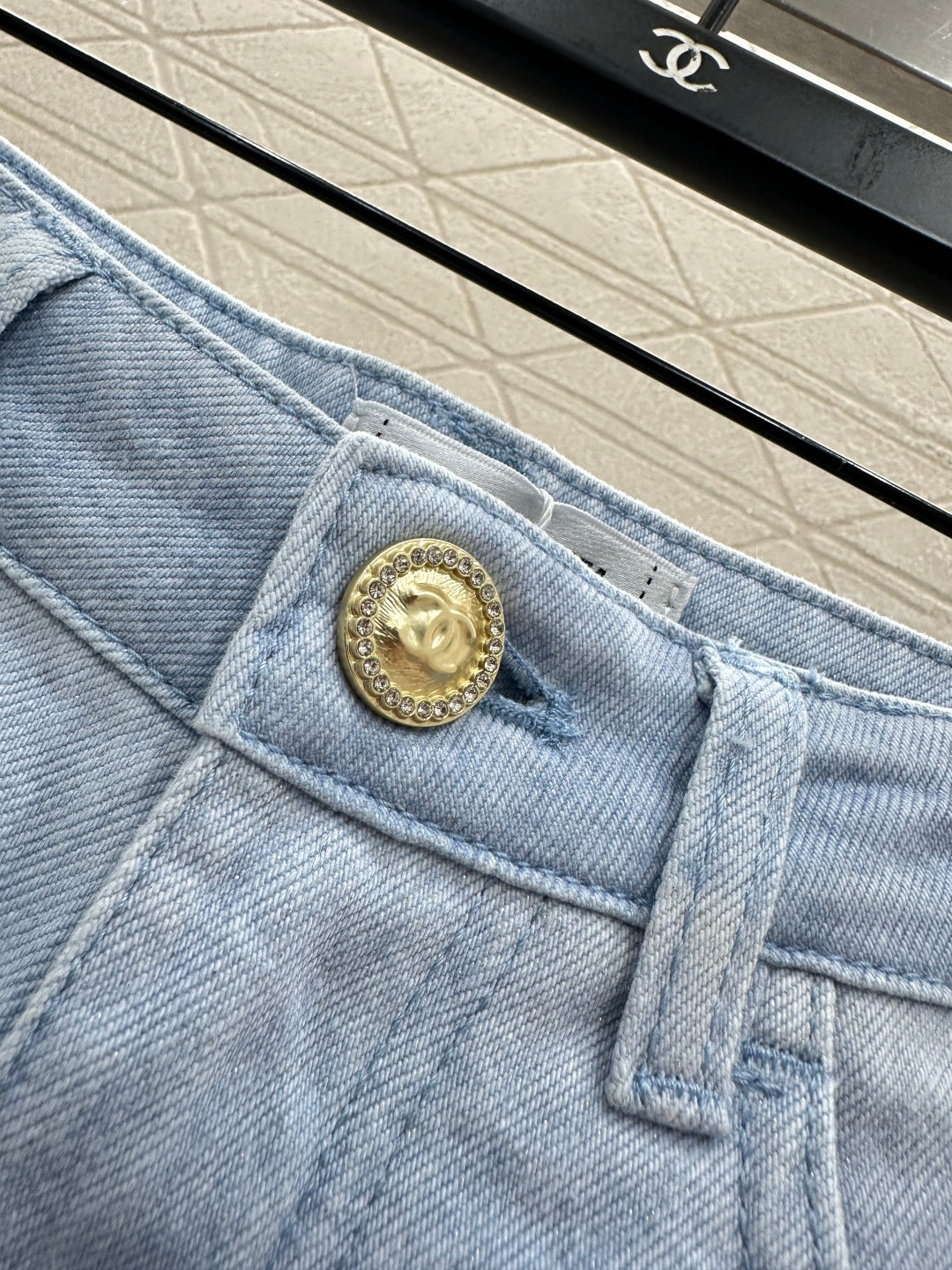 Laser-Dyed Striped Flared Jeans
