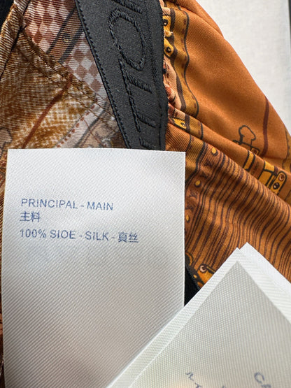 Printed Silk Straight Leg Pants