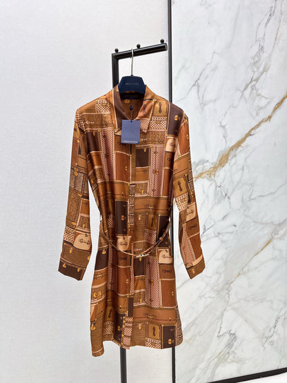 Printed Silk Shirt Dress