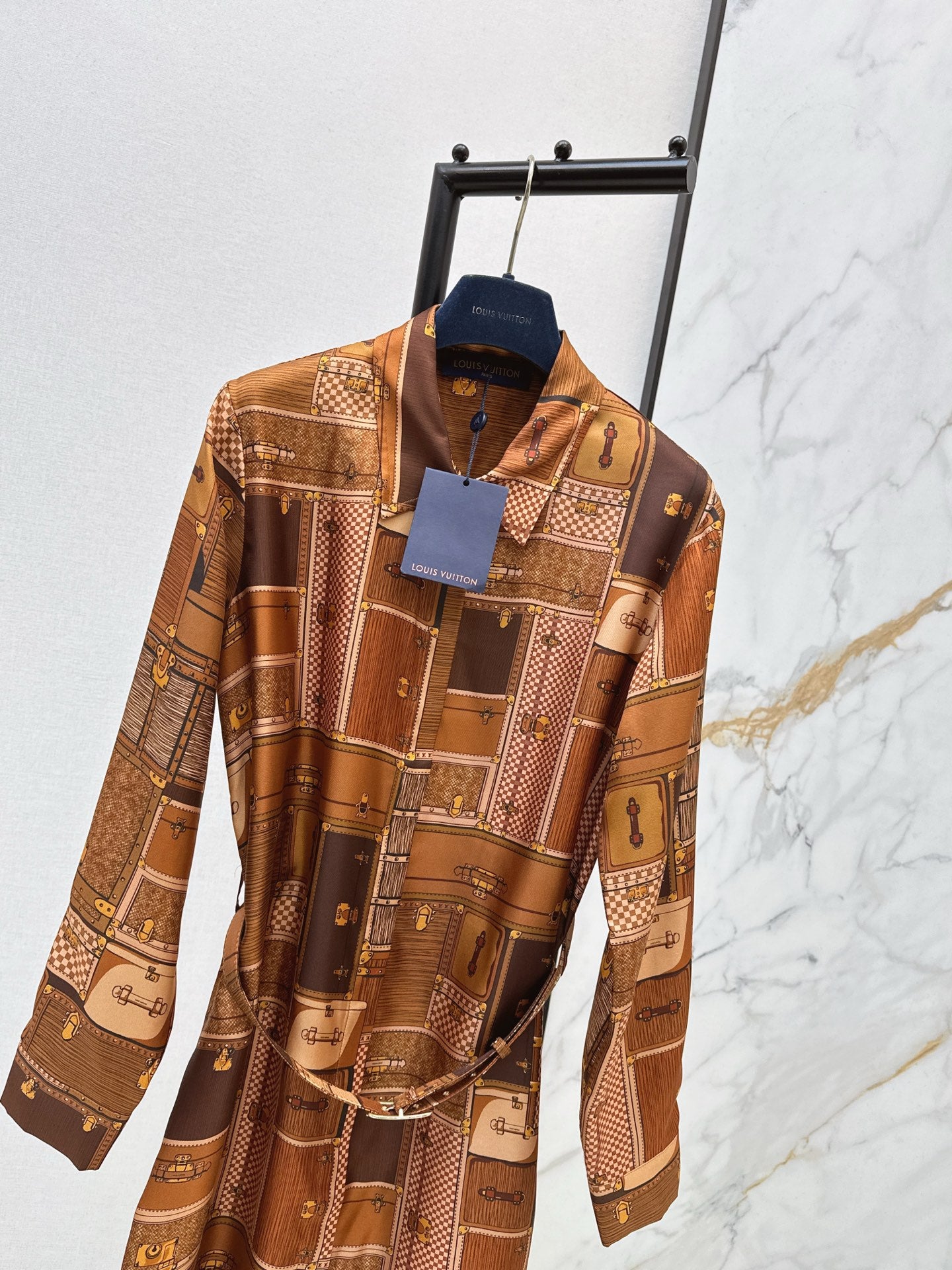 Printed Silk Shirt Dress