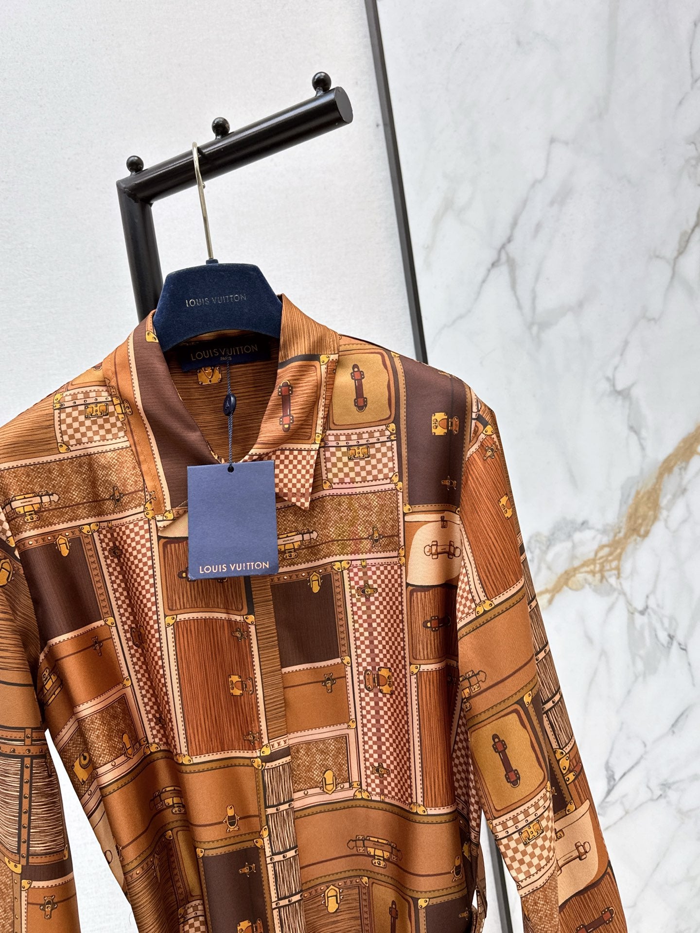 Printed Silk Shirt Dress