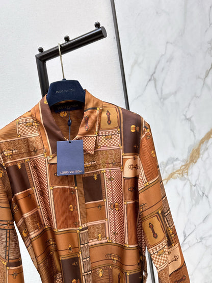 Printed Silk Shirt Dress