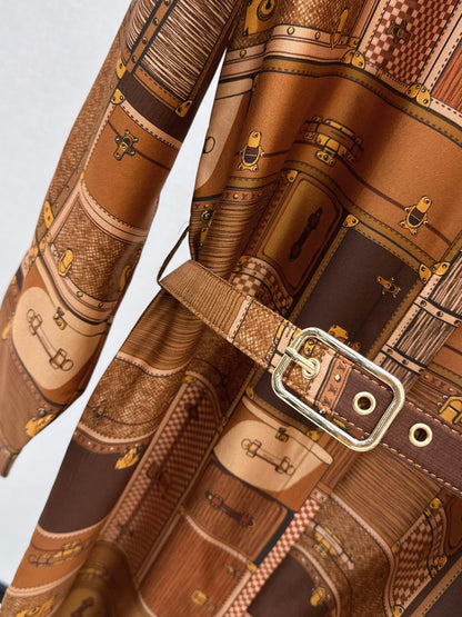 Printed Silk Shirt Dress