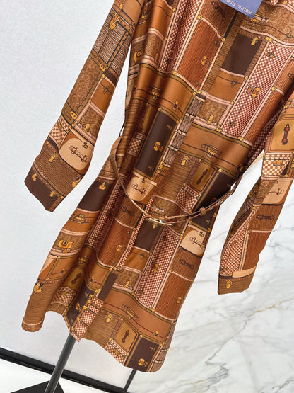 Printed Silk Shirt Dress