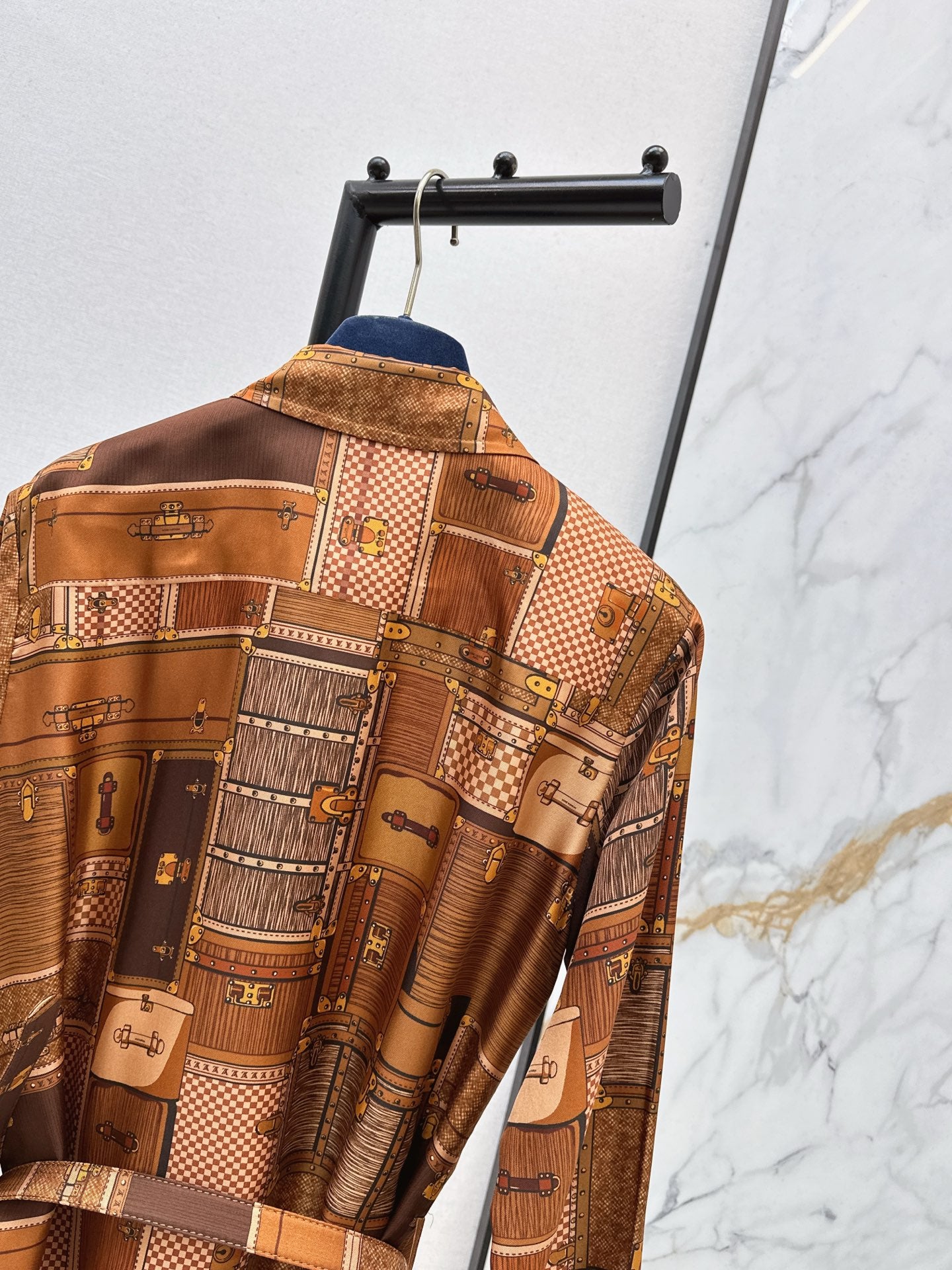 Printed Silk Shirt Dress