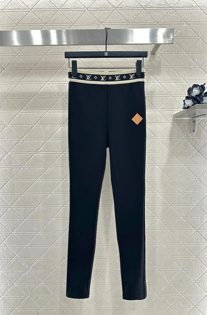 Fleece-lined Letter Webbing Leggings