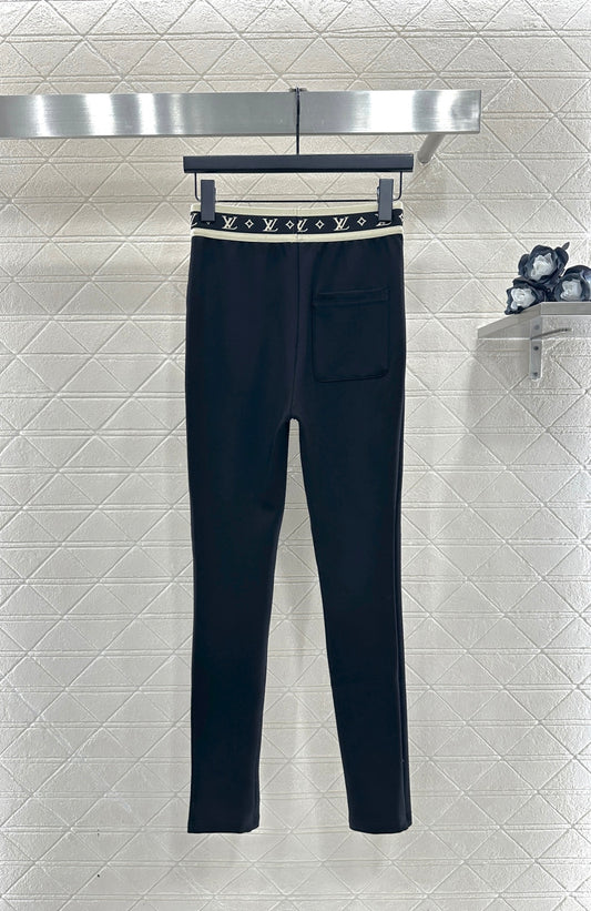 Fleece-lined Letter Webbing Leggings