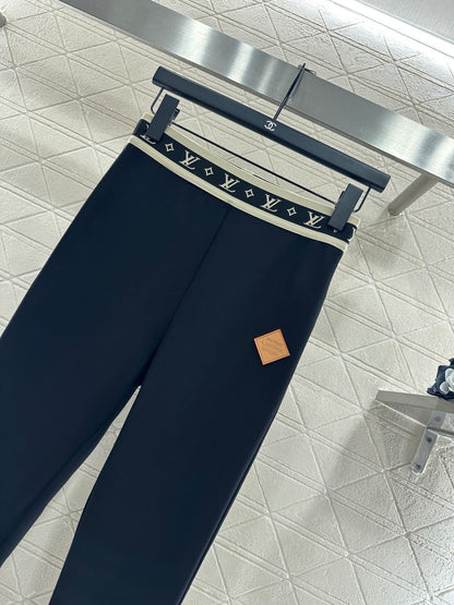 Fleece-lined Letter Webbing Leggings