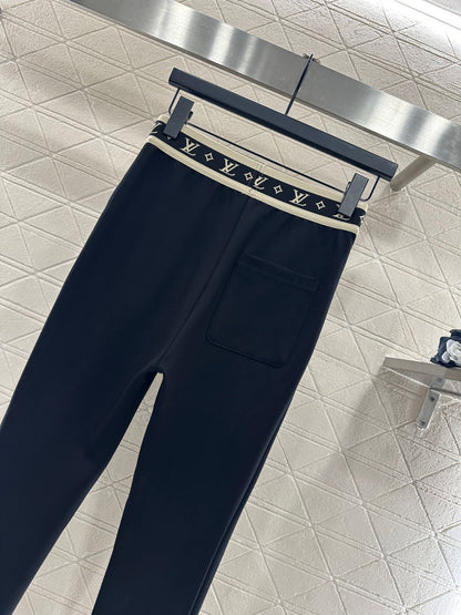 Fleece-lined Letter Webbing Leggings