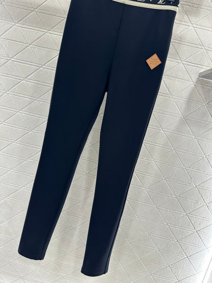 Fleece-lined Letter Webbing Leggings