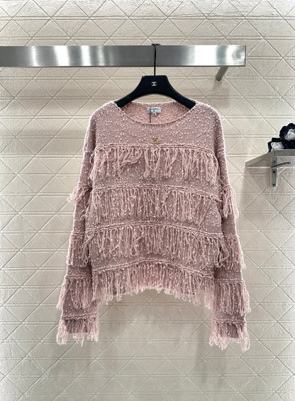 Tassel Layered Pullover Knit Sweater