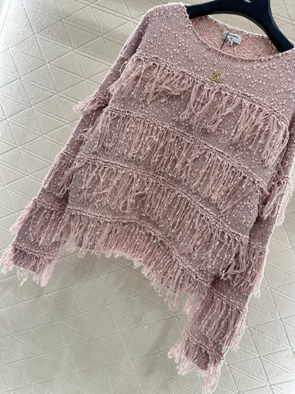 Tassel Layered Pullover Knit Sweater