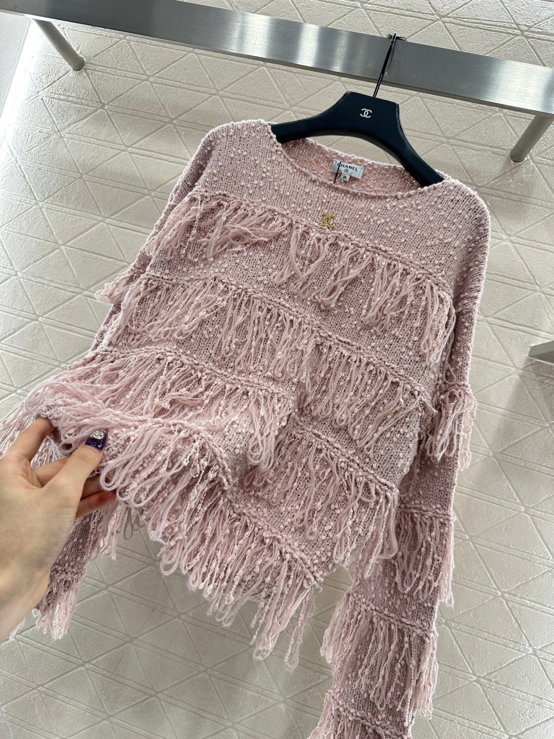 Tassel Layered Pullover Knit Sweater