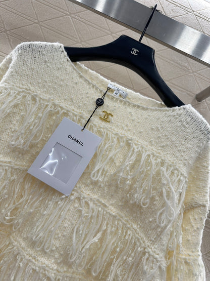 Tassel Layered Pullover Knit Sweater