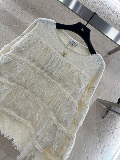 Tassel Layered Pullover Knit Sweater