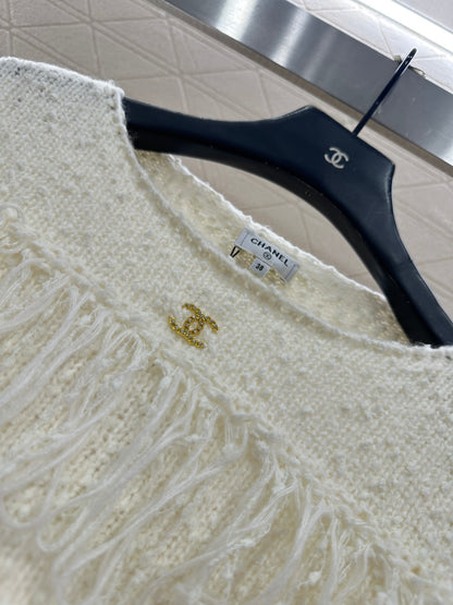 Tassel Layered Pullover Knit Sweater