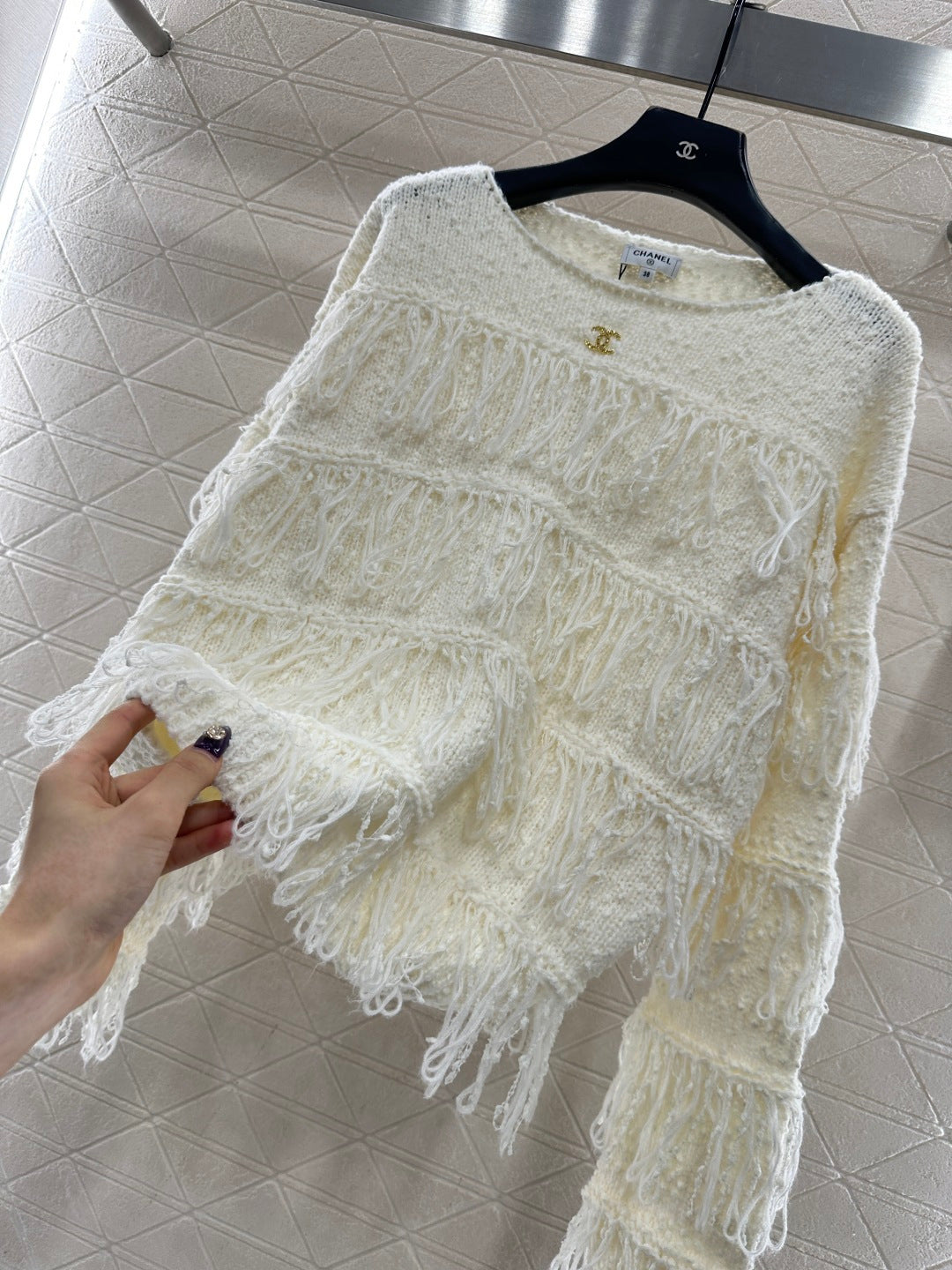 Tassel Layered Pullover Knit Sweater