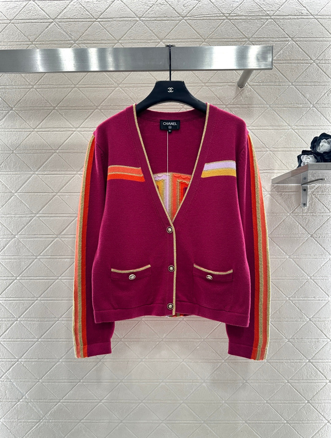 Color-Blocked Knit Cardigan